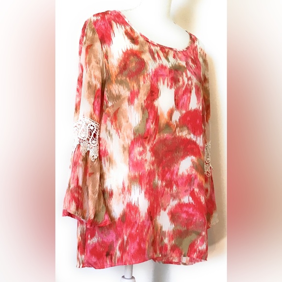 Zac & Rachel blouse/tunic, Sz large, multicolor, gently worn - Picture 4 of 5